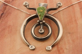 Genuine Royston Turquoise Sterling Silver Navajo Pendant